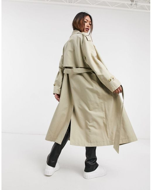 Mango Belted Trench Coat in Natural | Lyst UK