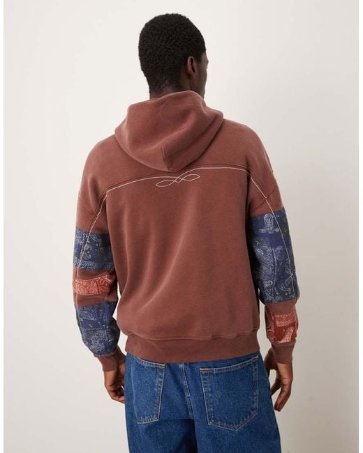 Abercrombie & Fitch Red Essential Patchwork Hoodie for men