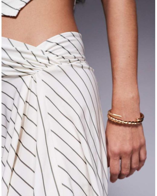 Minifalda A Rayas De Tejido Ceñido De (Parte De Un Conjunto)-Blanco ASOS de color Gray