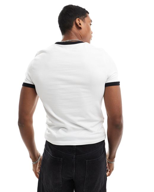 ASOS White Muscle Fit Ringer T-shirt for men