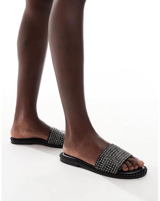 New Look Brown Raffia Slider