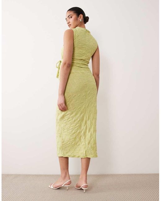 Mama.licious Green Mamalicious Materniy Textured Jersey High Neck Maxi Dress