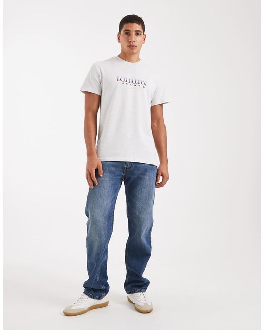 Tommy Hilfiger White Gradient Graphic Centre Logo Slim Fit T-shirt for men