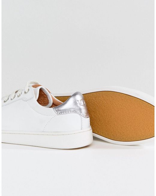 UGG Milo White Leather Sneakers in Blue | Lyst UK