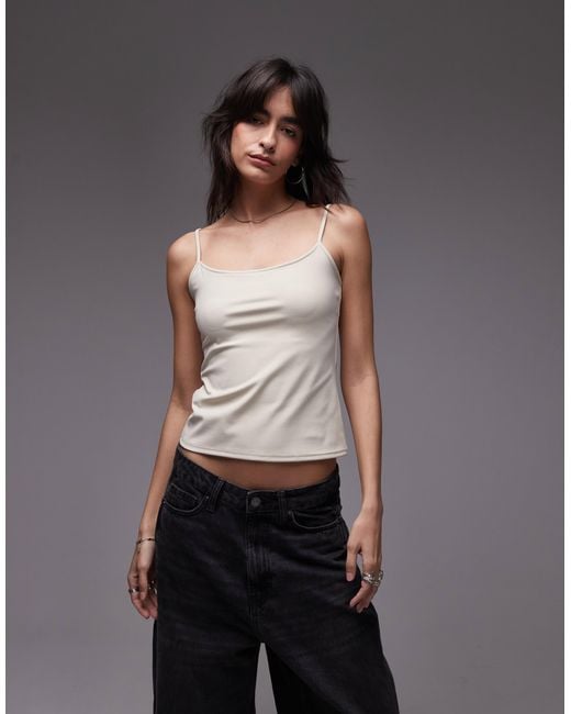 Mango Gray Polyamide Cami Top