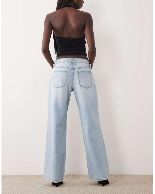 GOOD AMERICAN Blue Low Waist baggy Fit Rip Jeans