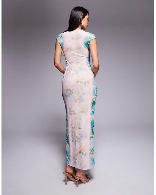 AFRM Gray Crew Neck Maxi Dress