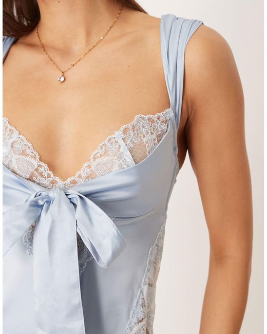 For Love & Lemons Blue – blair – body aus satin