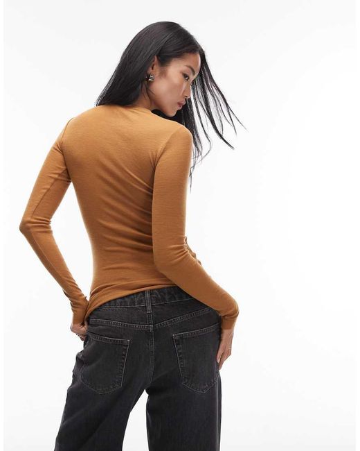 ARKET Black Merino Wool Knitted Semi Sheer Long Sleeve Top