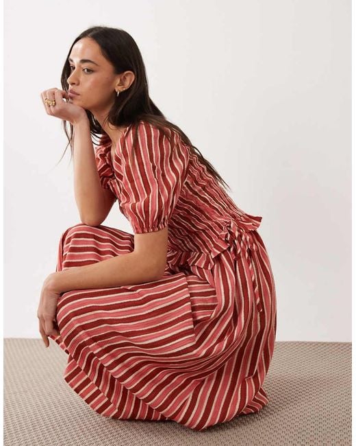 Wednesday's Girl Wednesdays Girl Shirred Puff Sleeve Midaxi Dress