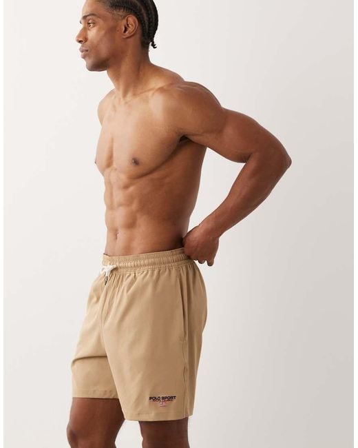Polo Ralph Lauren Natural Sports Capsule Flag Logo Swim Trunk for men