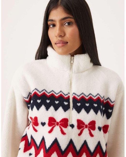 Hollister Pink Gilly Hicks Quarter Zip Teddy Sweater