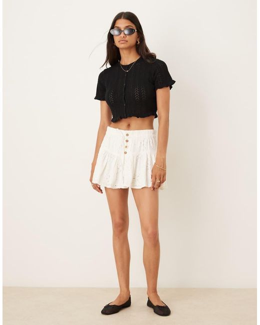Glamorous Black Ruffle Crop Tops