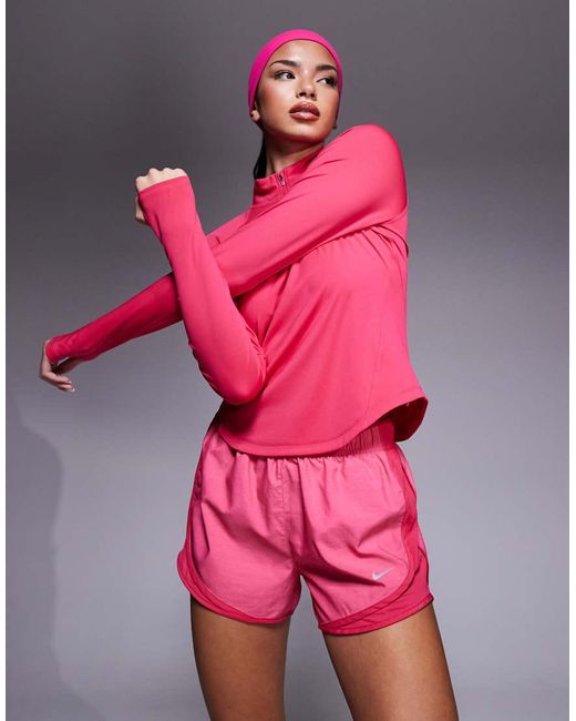 Nike Pink Tempo Dri-fit Mid-rise Brief-lined Running Shorts