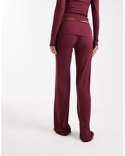 Cotton On Red Sleep Recovery Roll Waist Pants