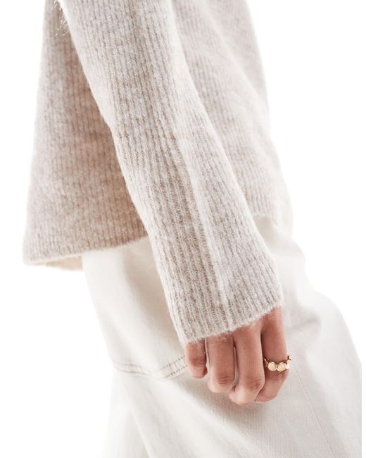 ONLY White Round Neck Jumper