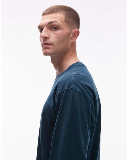 Carhartt Blue Vista Long Sleeve Relaxed T-Shirt for men