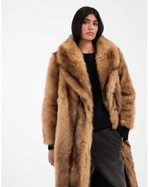 ASOS White Midi Faux Fur Coat