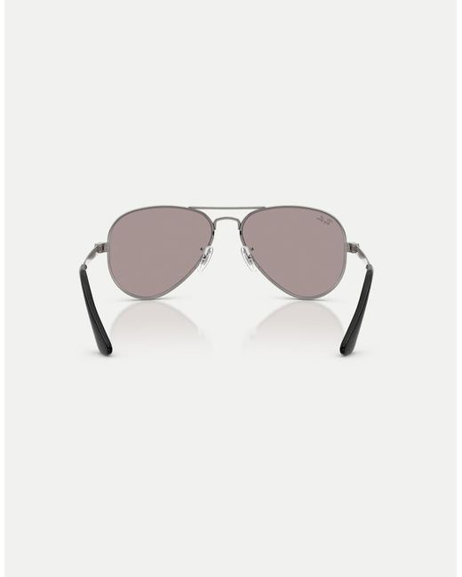 Ray-Ban Gray Aviator Max Pilot Sunglasses With Lens