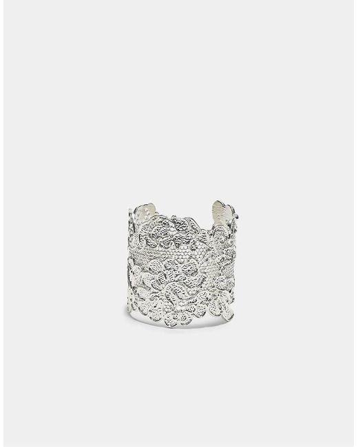 Stradivarius White Lace-Effect Rigid Bangle