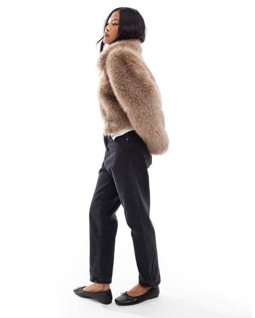 ASOS Brown Asos design petite – bomberjacke aus kunstpelz
