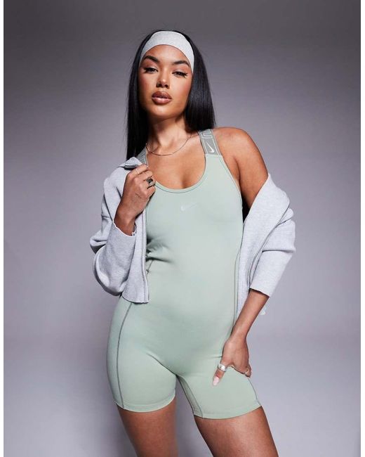 Nike Gray Nike Pro Training Gym Life Swoosh Unitard
