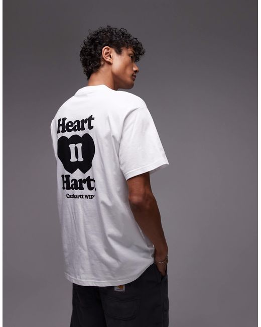 Carhartt Gray Heart Ii Hartt Motif Back Print T-shirt for men