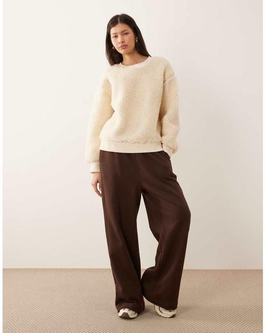 ASOS Natural Oversized Borg Sweater