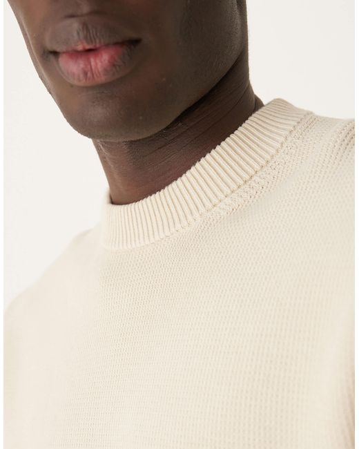 Pull en maille 100 % coton à col ras SELECTED pour homme en coloris Natural