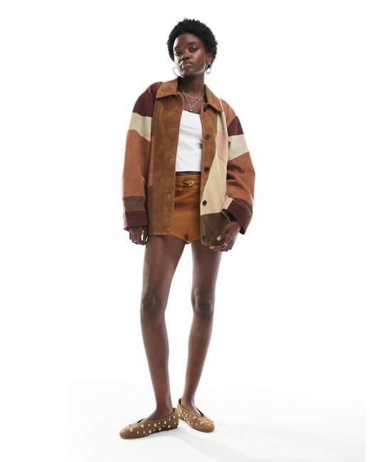 ASOS Jack Van Premium Suède Met Patchwork in het White