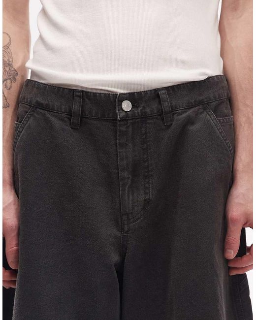 AllSaints Black Jackson Denim Jort for men