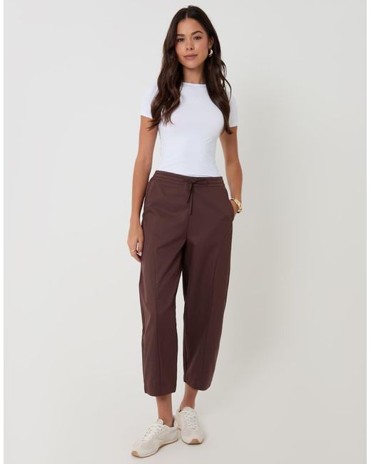 Threadbare Red Curved Seam Barrel Leg Trousers