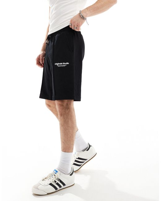 Jack & Jones – lockere shorts aus jersey in Black für Herren
