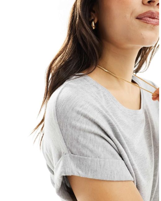 ONLY Gray Soft Round Neck T-shirt