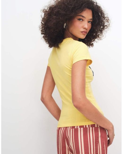 ASOS Orange Baby Tee With Costa Rica Embroidered Graphic