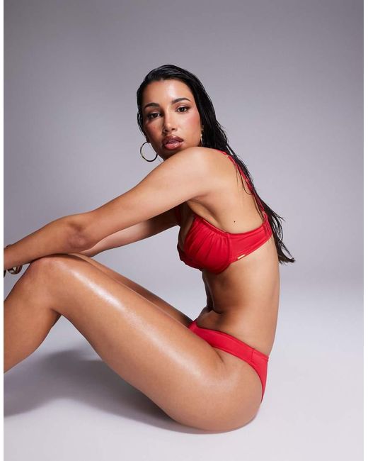 Boux Avenue Orange Knot Front Bikini Top
