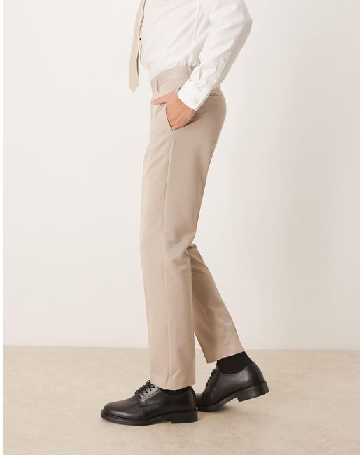 ASOS Natural Smart Slim Fit Trouser for men