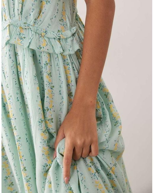 Y.A.S Green Festival Cami Midi Dress With Button Front Detail