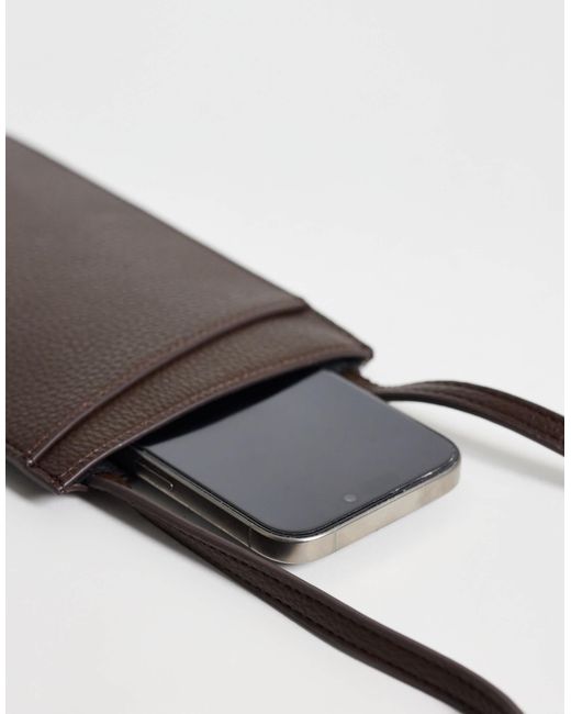 ASOS – kunstleder-handytasche in White für Herren