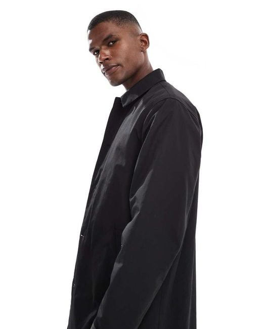 New Look Blue Nylon Car Coat for men