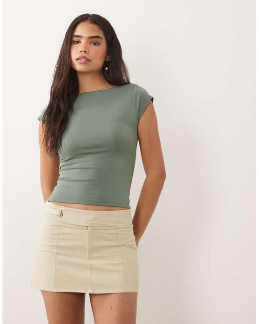 Abercrombie & Fitch Natural Reversible Scoop Neck Top With Removable Bra