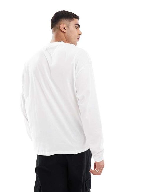 ASOS Oversized Long Sleeve TShirt With Watch Graphic in White for Men
