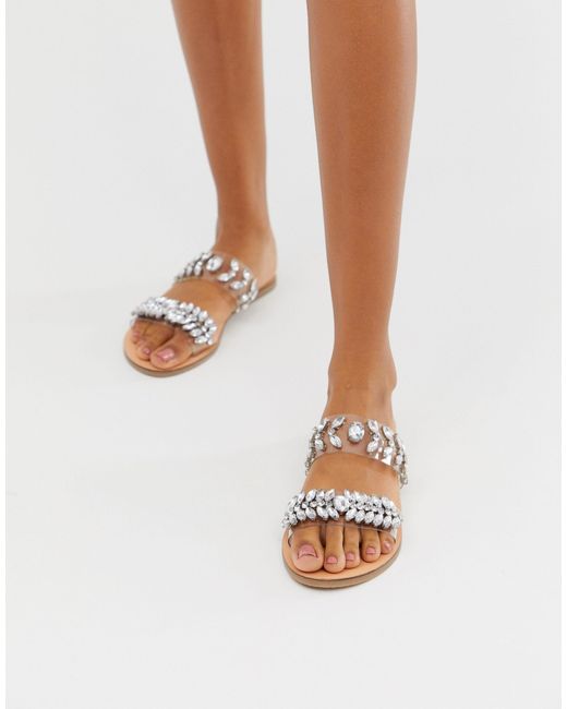 flat sandals with clear straps