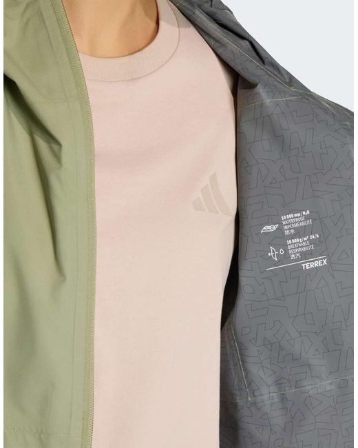 Adidas Originals Green Terrex Multi 2.5 Layer Climaproof Rain Jacket