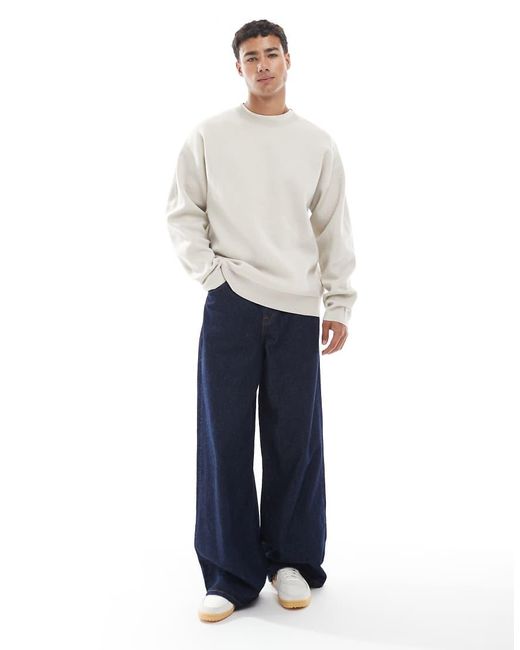 Jack & Jones White Premium Soft Crew Neck Jumper for men