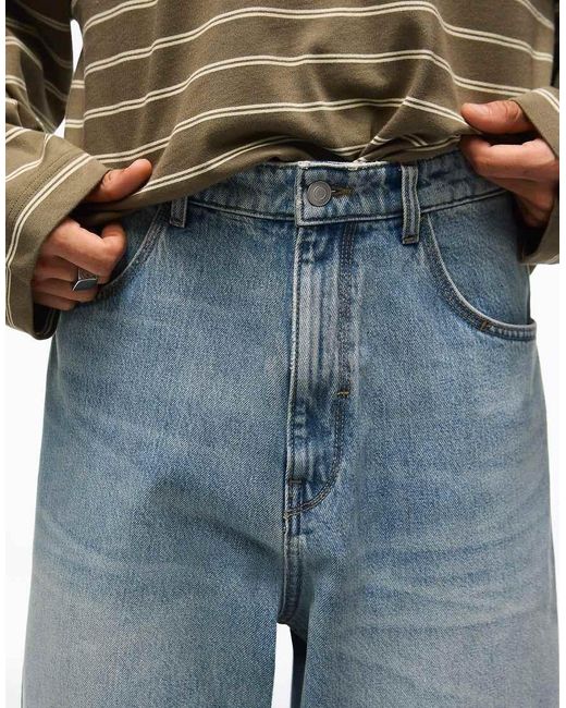 Bershka Blue Super baggy Jeans for men