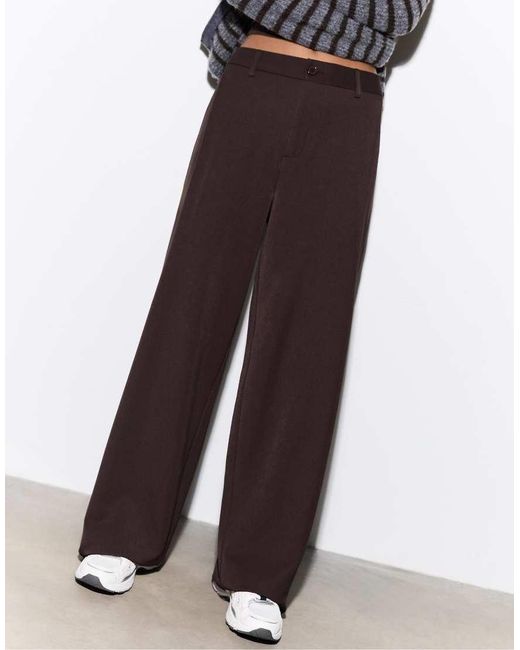 Stradivarius Brown Smart Trousers With Darts