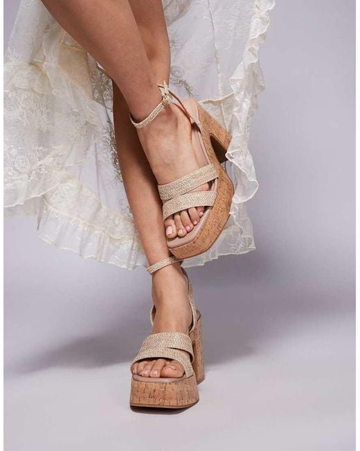 South Beach Gray Heeled Cork Sandal