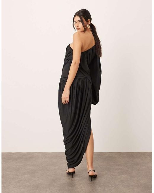 ARRANGE Natural Drape One Shoulder Maxi Dress With Tulip Skirt