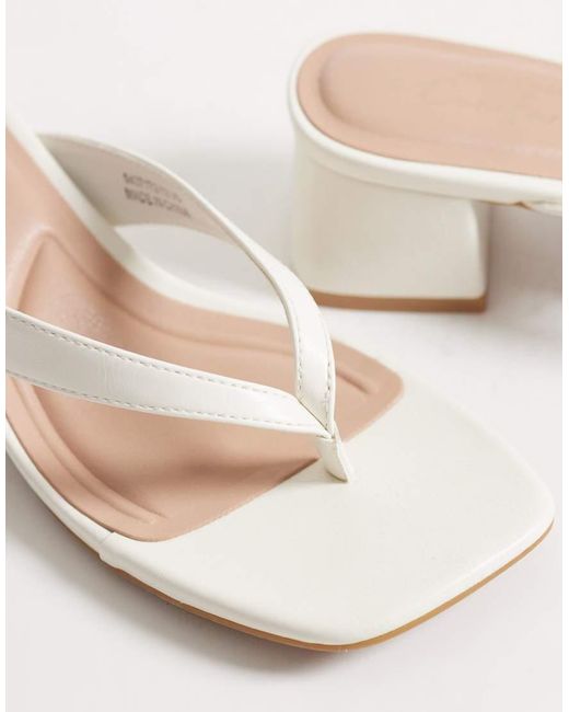 New Look White Toe Post Block Heeled Sandal